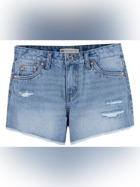 Levi’s Girlfriend Shorts Dark Wash Distressed Denim Jean Jeans Cut Offs 3T Girls